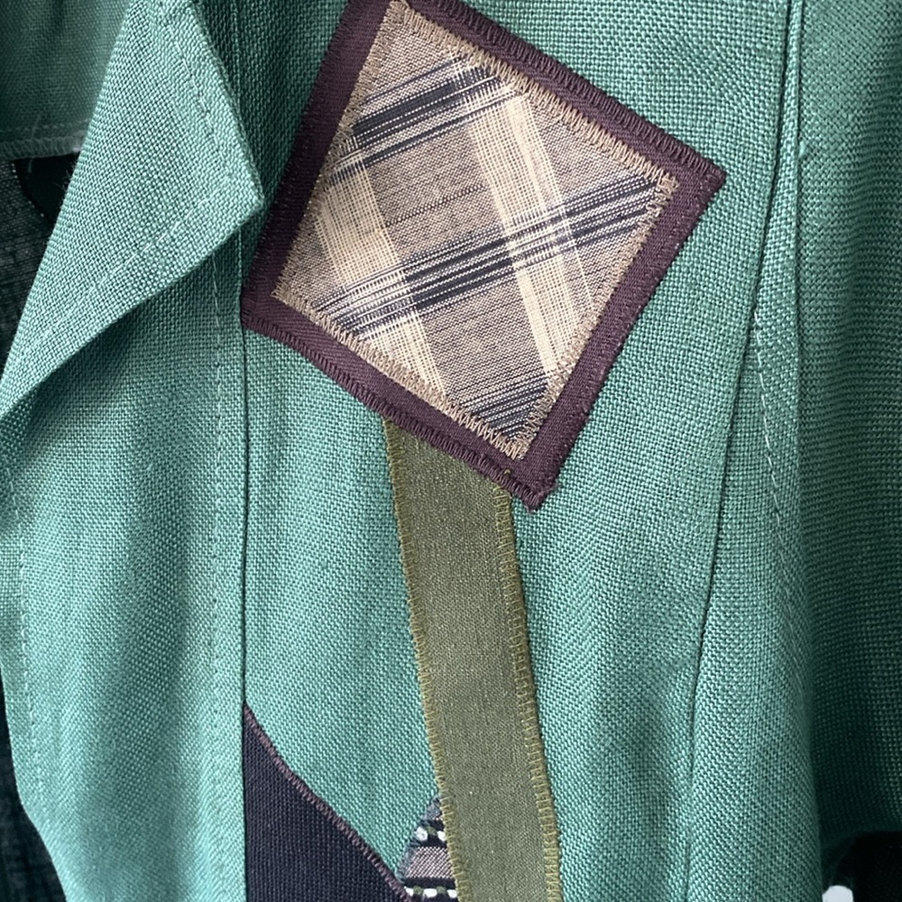 Vintage Beppa Geometric Patch Pattern Blazer 100%… - image 6